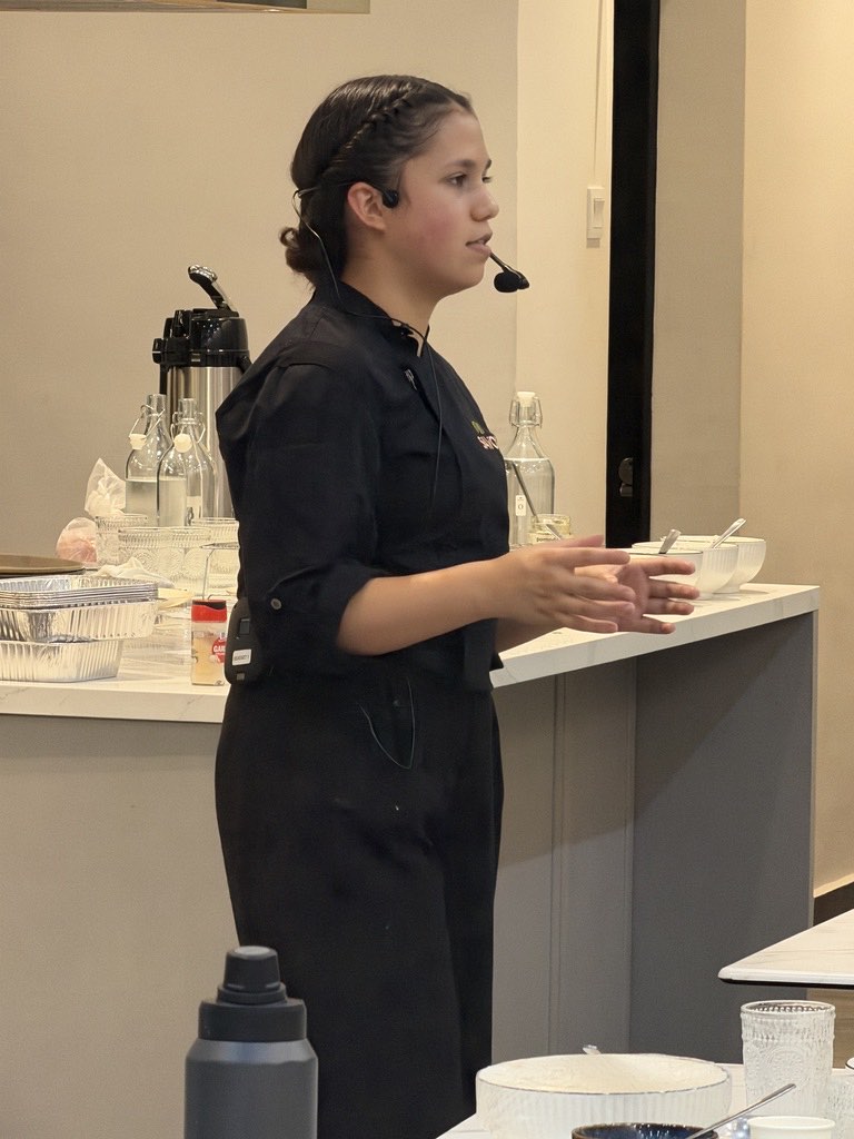 Vegan baker Ana Castro teaching focaccia