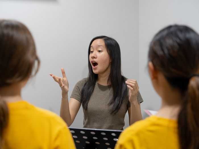 Vocal students rehearsing together